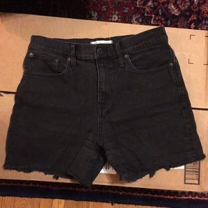 Madewell high rise shorts black